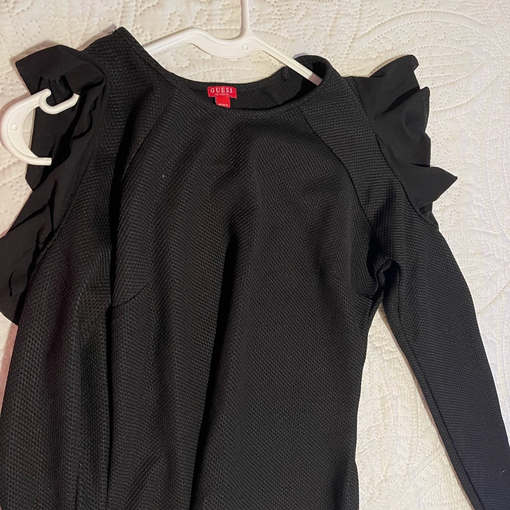 GUESS Black Long Sleeve exposed shoulders